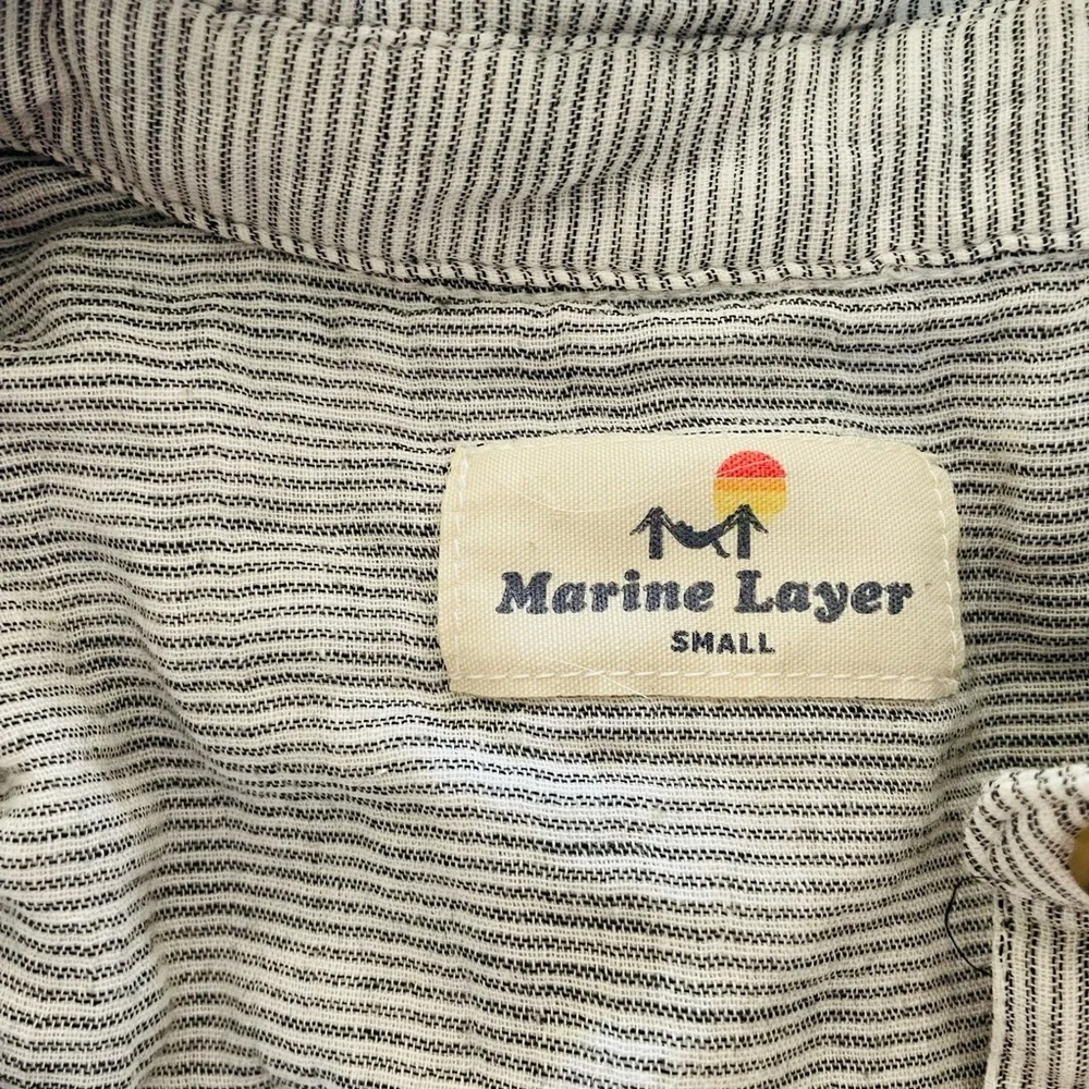 Marine Layer Grey Stripe Half Button Top - Picture 7 of 9